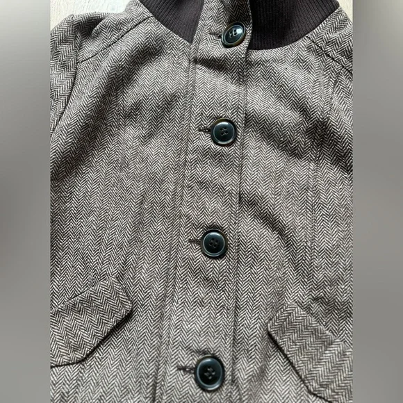 Delias Wool Ronnie Herring Brown Bomber Jacket NWT! dELiA*S - Picture 10 of 12